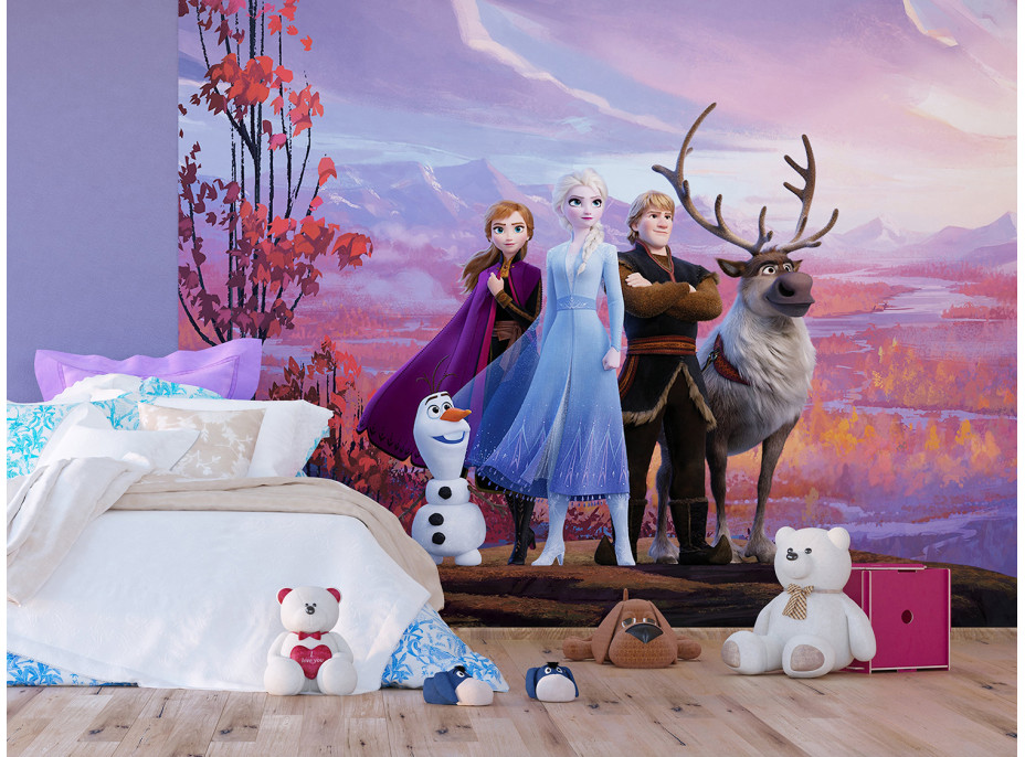 Detská fototapeta DISNEY - Ľadové kráľovstvo - Hrdinovia Frozen 2 - 360x270 cm