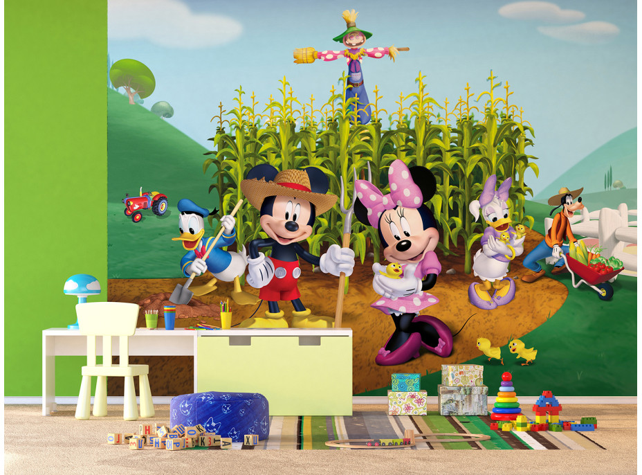 Detská fototapeta DISNEY - Mickey Mouse s priateľmi na farme - 360x270 cm