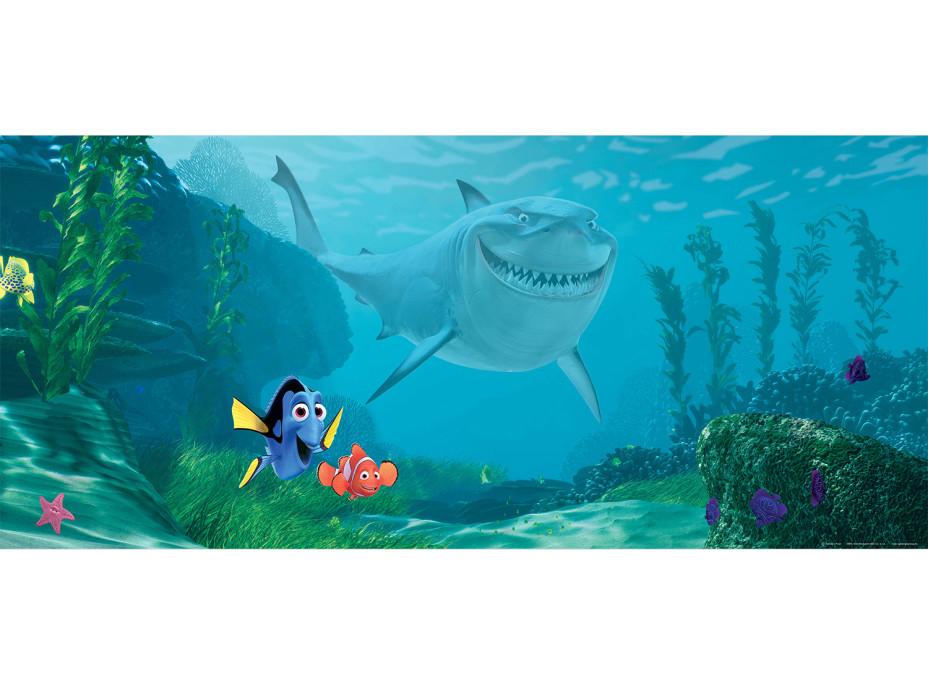 Detská fototapeta DISNEY - Nemo a Dory v nebezpečenstve - 202x90 cm