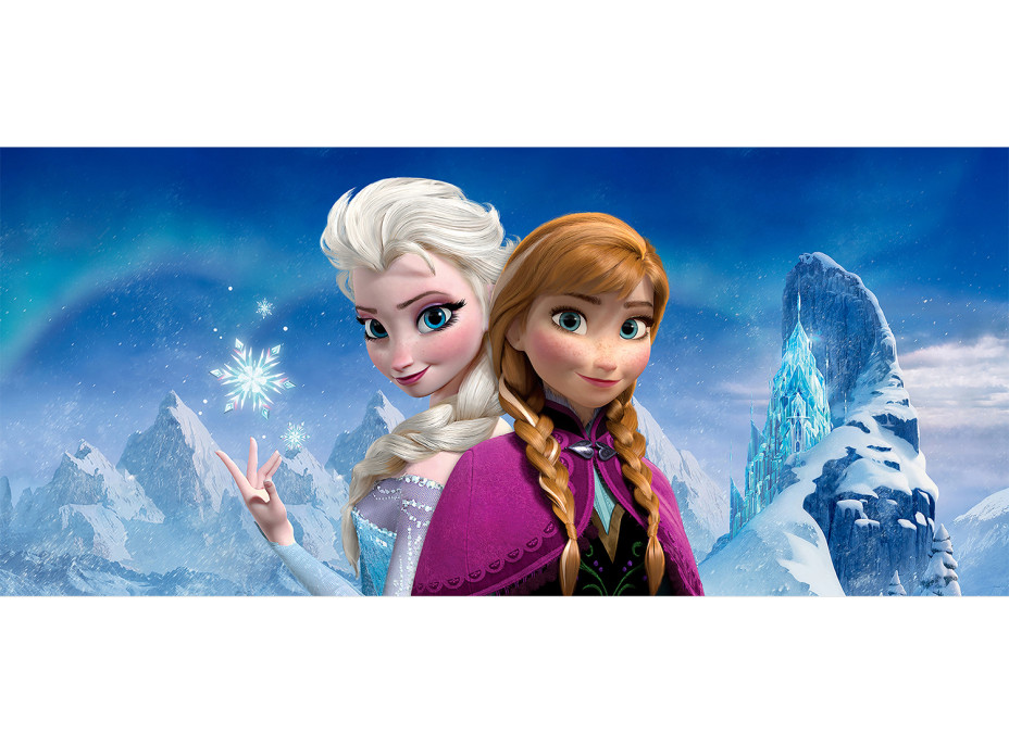 Detská fototapeta DISNEY - FROZEN - Elsa a Anna na vrchole hôr - 202x90 cm
