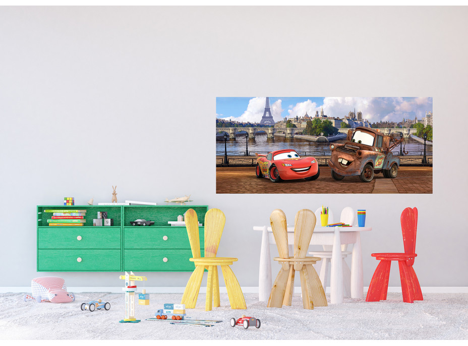 Detská fototapeta DISNEY - CARS vo Francúzsku - 202x90 cm