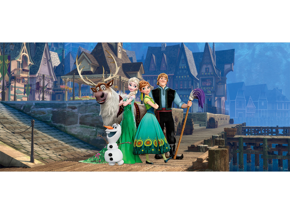 Detská fototapeta DISNEY - FROZEN - Anna a Elsa v meste - 202x90 cm