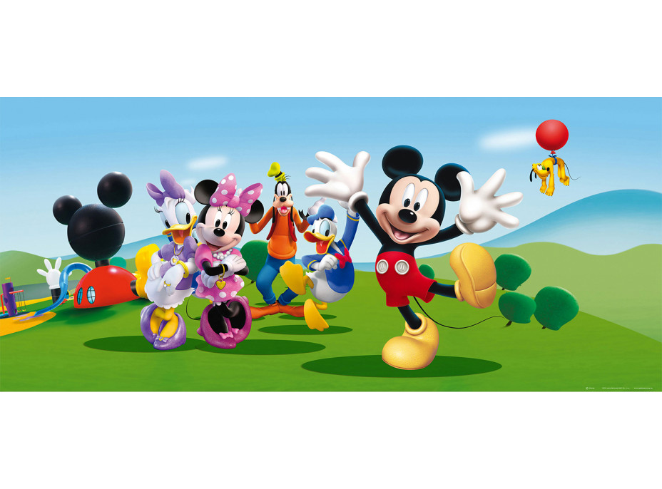 Detská fototapeta DISNEY - Veselý Mickey Mouse s priateľmi - 202x90 cm