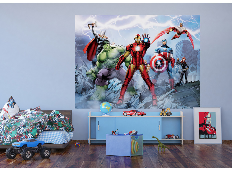 Detská fototapeta MARVEL - Avengers v boji proti nepriateľom - 252x182 cm