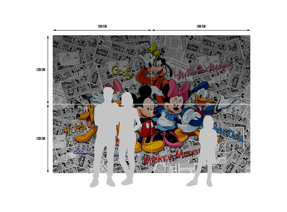 Detská fototapeta DISNEY - Mickey Mouse a kamaráti - 360x254 cm