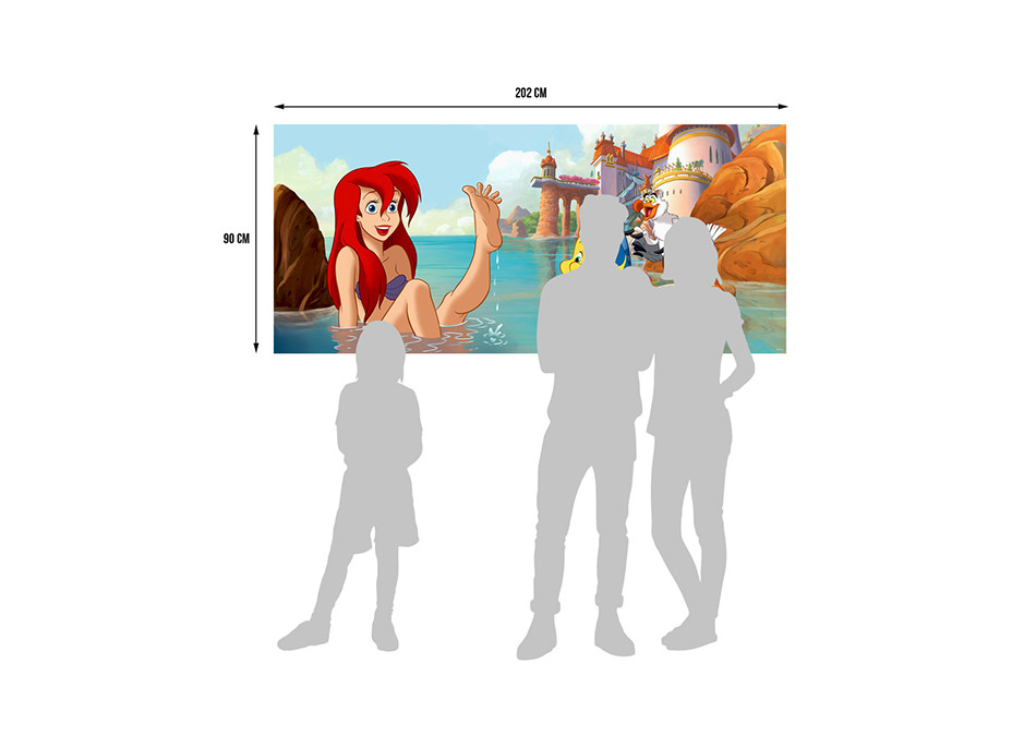 Detská fototapeta DISNEY - Šťastná Ariel - 202x90 cm