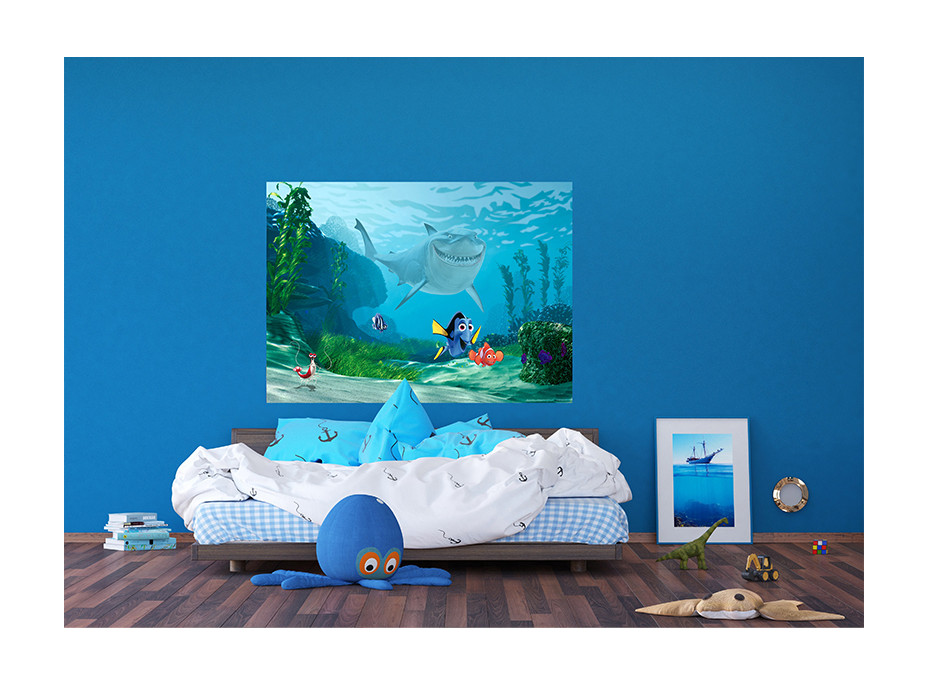 Detská fototapeta DISNEY - Nemo a Dory v nebezpečenstve - 155x110 cm