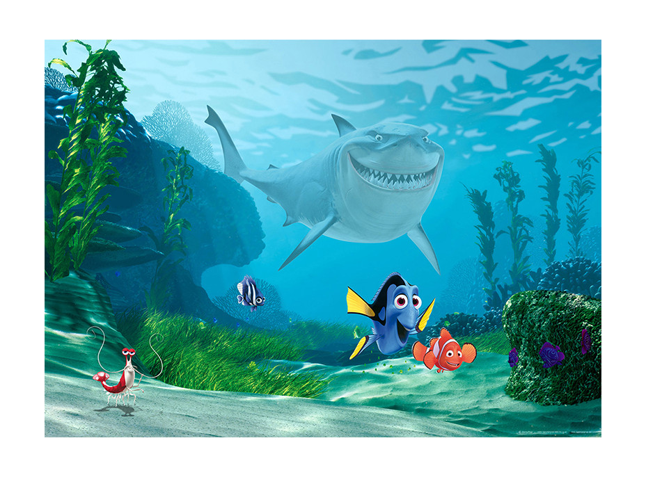 Detská fototapeta DISNEY - Nemo a Dory v nebezpečenstve - 155x110 cm