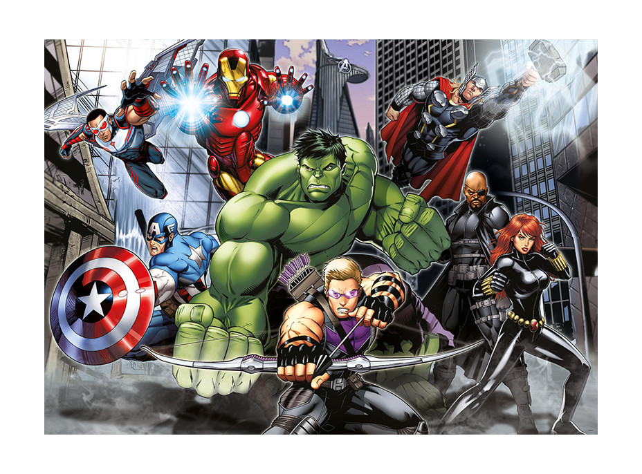 Detská fototapeta MARVEL - Hrdinovia Avengers v akcii - 155x110 cm