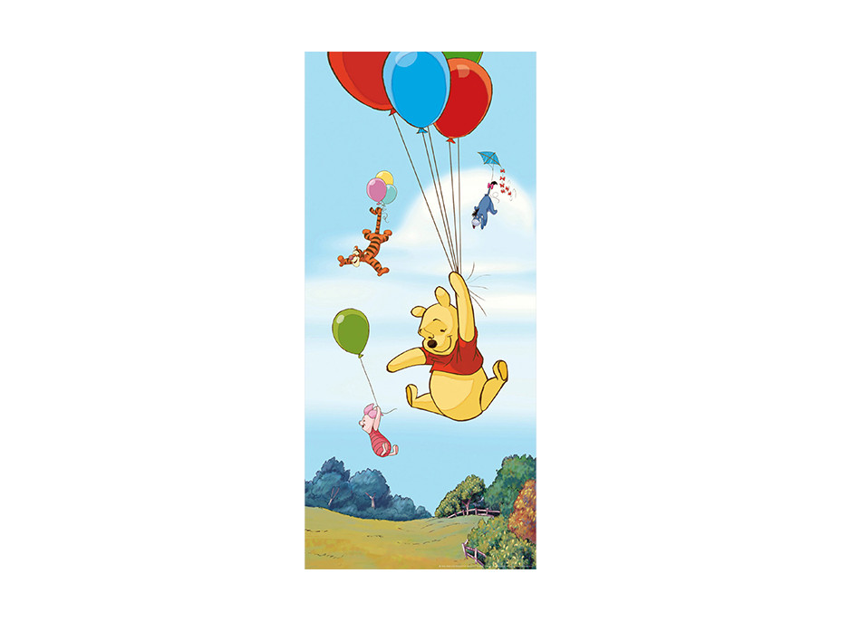 Detská fototapeta DISNEY - Medvedík PÚ a balóniky - 90x202 cm