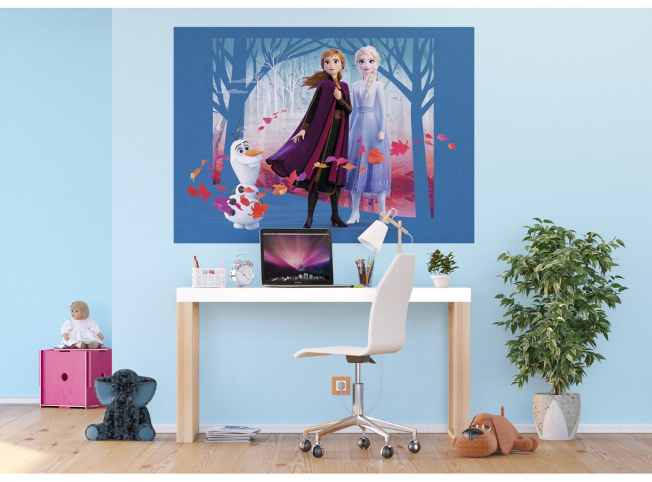 Detská fototapeta DISNEY - FROZEN - Olaf, Elsa a Anna - 155x110 cm