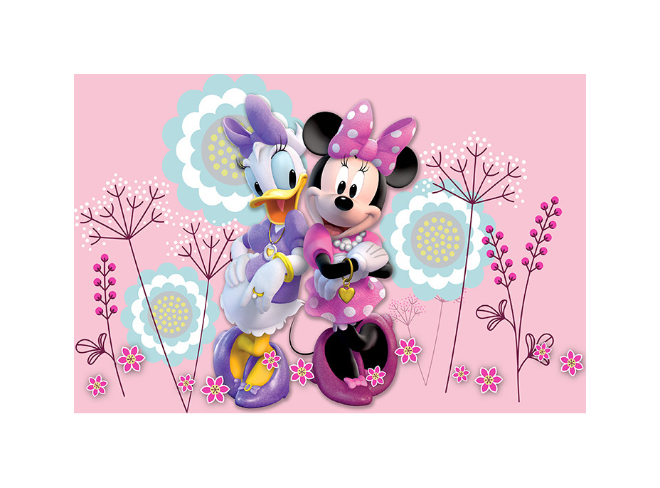 Detská fototapeta DISNEY - Minnie a Daisy v kvetoch - 155x110 cm