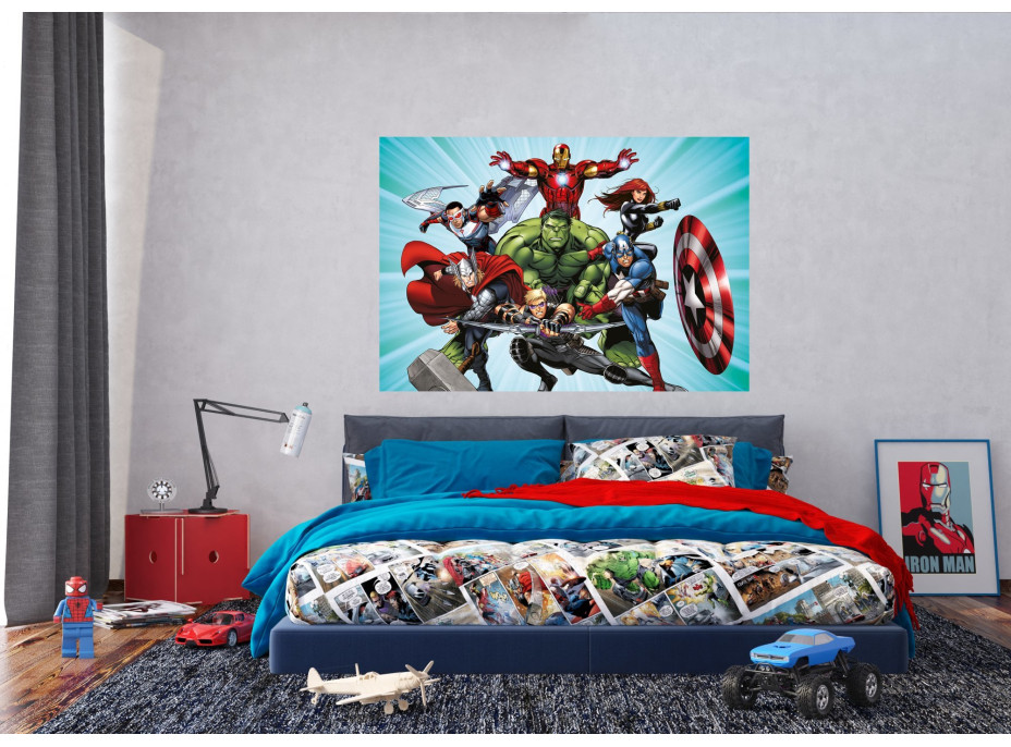 Detská fototapeta MARVEL - Hrdinovia Avengers útočia - 155x110 cm