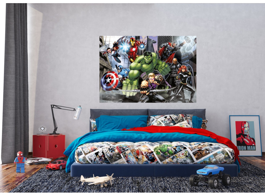 Detská fototapeta MARVEL - Hrdinovia Avengers v akcii - 155x110 cm