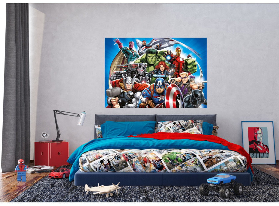 Detská fototapeta MARVEL - Hrdinovia Avengers na stráži - 155x110 cm