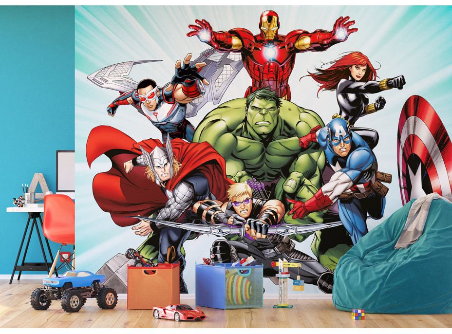 Detská fototapeta MARVEL - Hrdinovia Avengers útočia - 360x270 cm