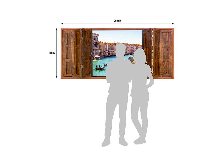 Moderné fototapety - Okno do Benátok - 202x90 cm
