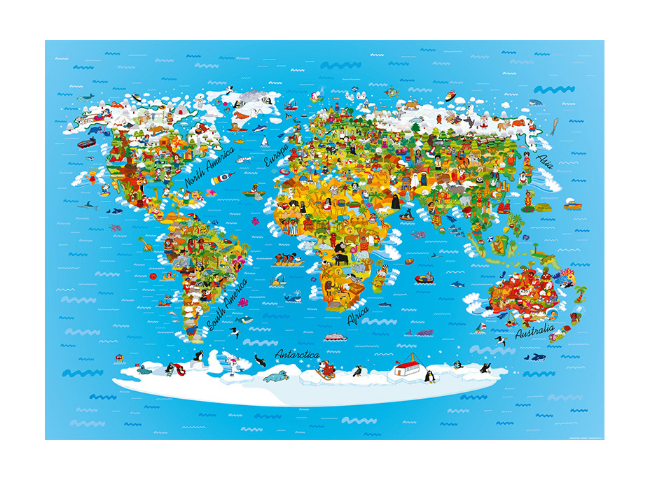 Detská fototapeta - Detská mapa sveta - 155x110 cm
