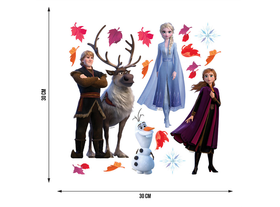 Detská samolepka DISNEY FROZEN 2 s lístkami 30x30 cm