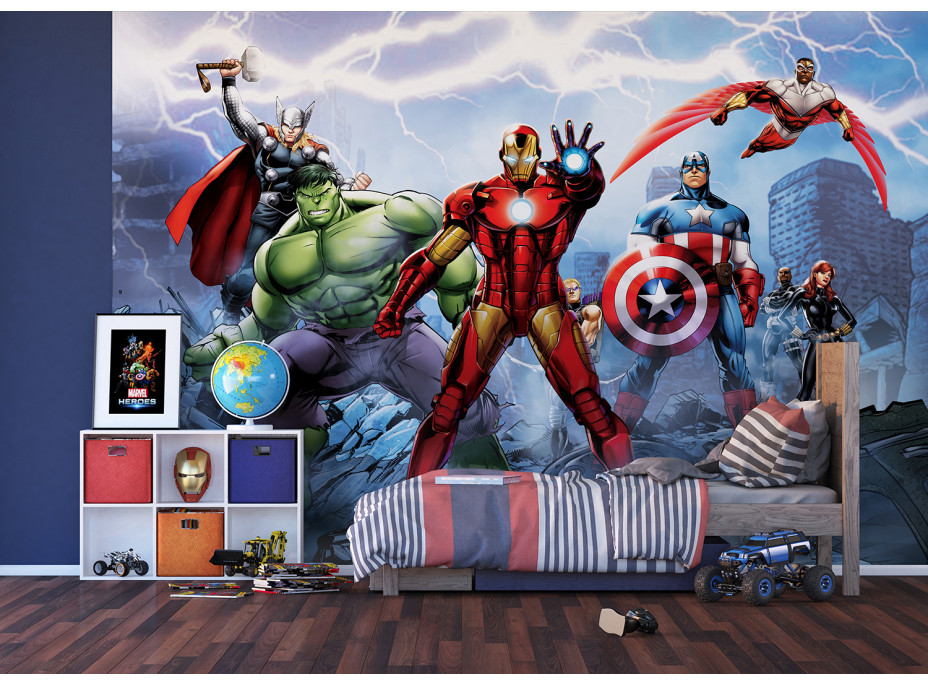 Detská fototapeta MARVEL - Avengers v boji proti nepriateľom - 360x254 cm