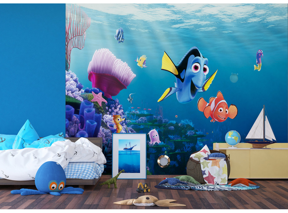Detská fototapeta DISNEY - Dory a Nemo spolu - 360x254 cm