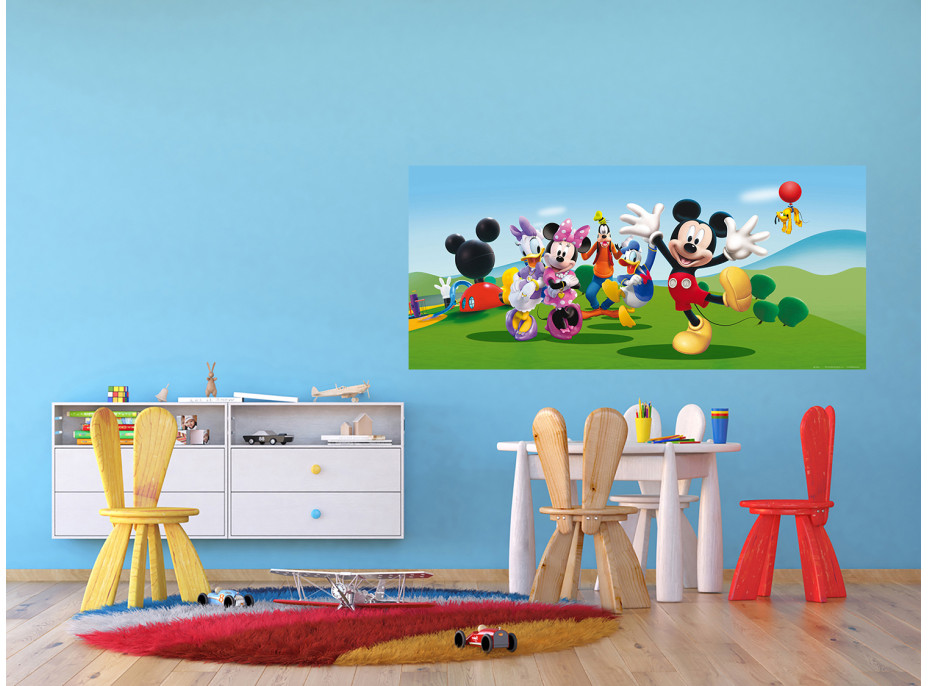 Detská fototapeta DISNEY - Veselý Mickey Mouse s priateľmi - 202x90 cm