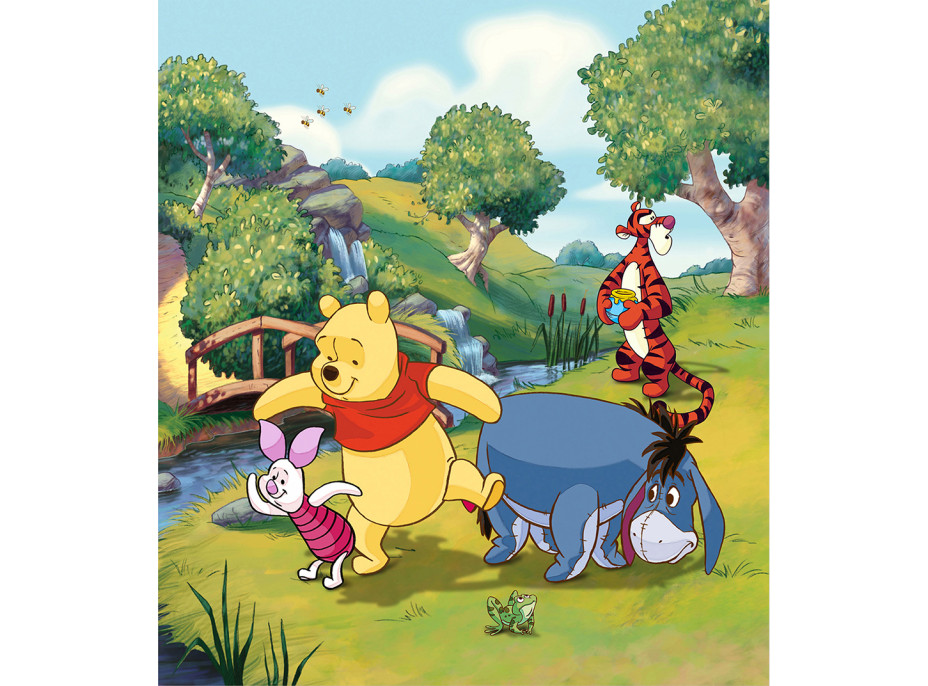 Detská fototapeta DISNEY - Medvedík PÚ s kamarátmi na výprave - 180x202 cm