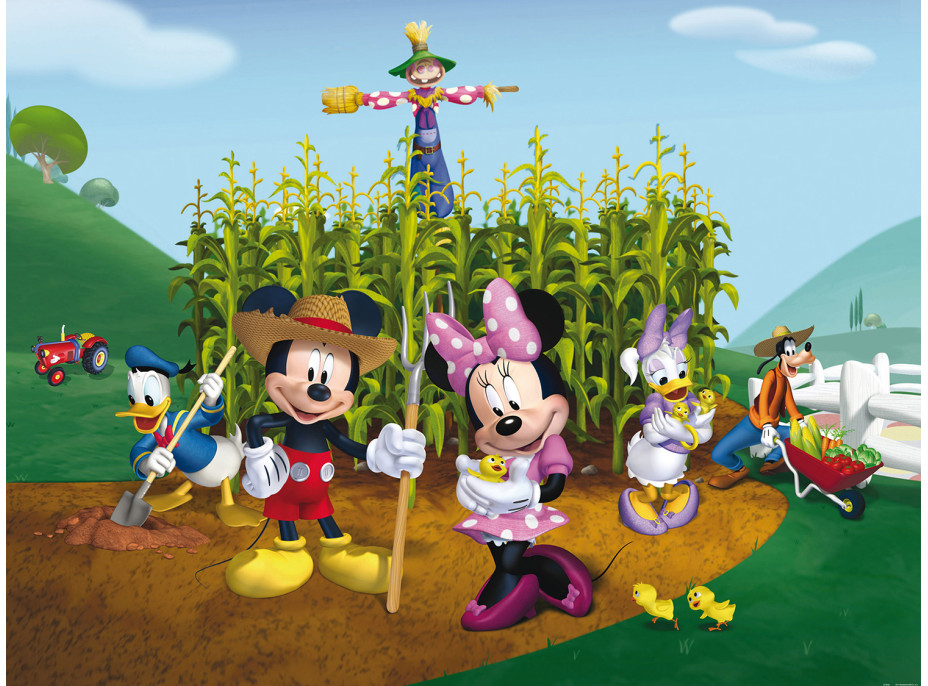 Detská fototapeta DISNEY - Mickey Mouse s priateľmi na farme - 360x270 cm