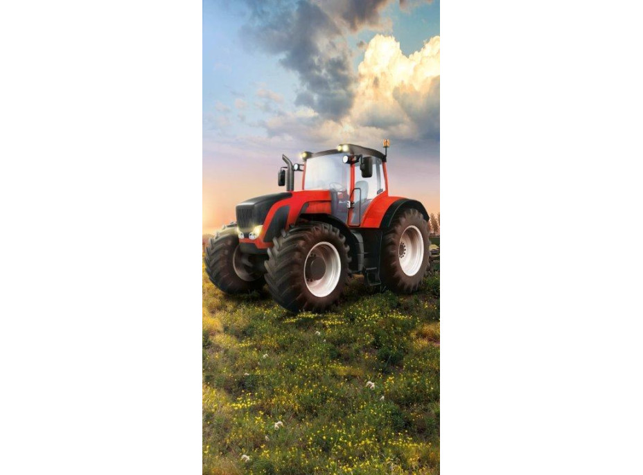 Bavlnená osuška 70x140 cm - Červený traktor