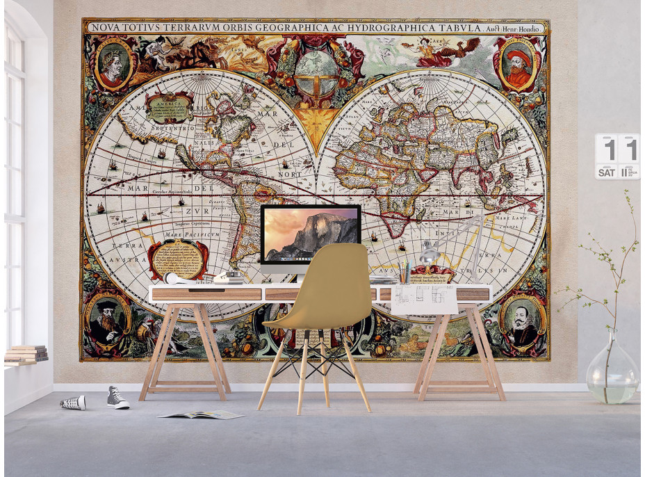 Moderné fototapety - Historická mapa - 360x270 cm