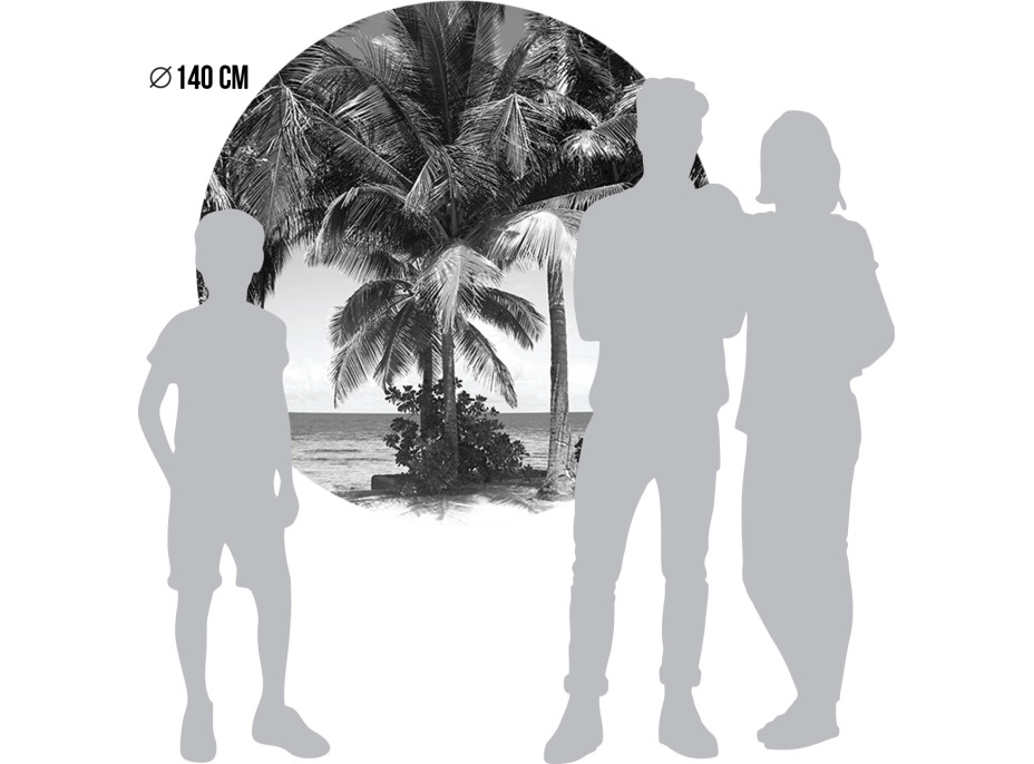 Moderné fototapety - Kokosové palmy - guľatá - 140 cm