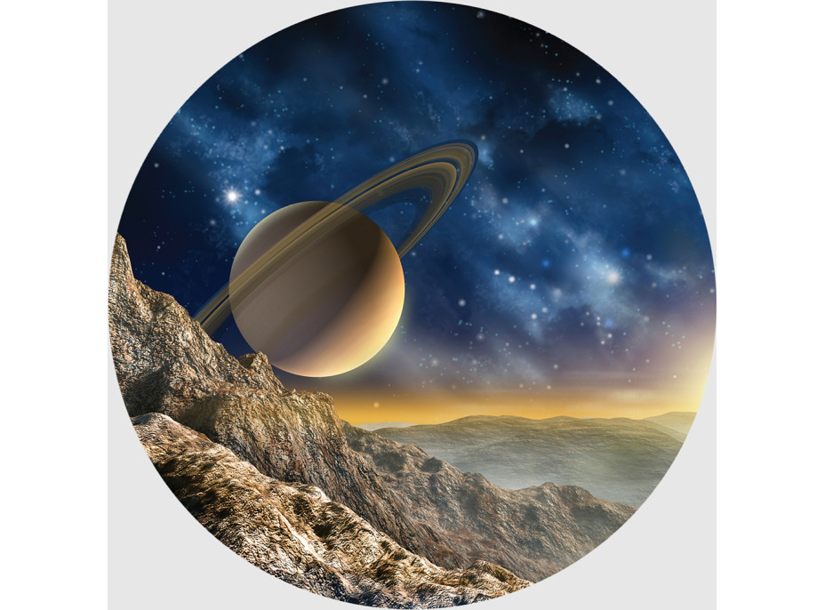Moderné fototapety - Veľkolepý Saturn - guľatá - 140 cm