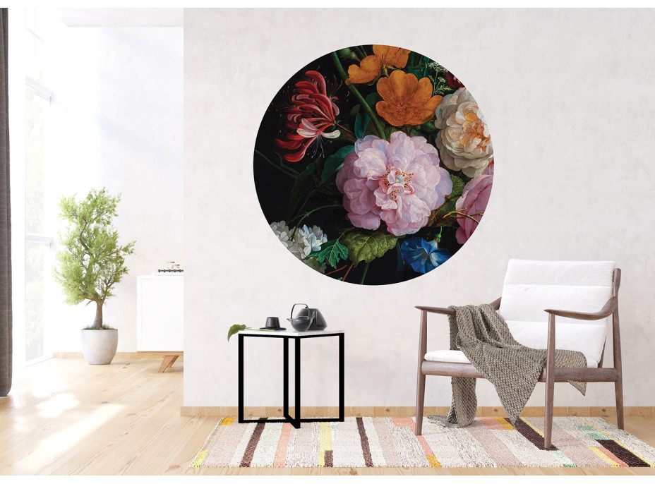 Moderné fototapety - Farebné kvety - guľatá - 140 cm