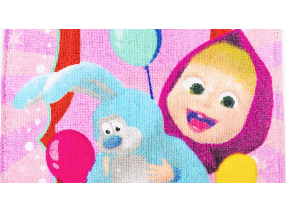 Detský bavlnený uterák 30x50 cm - Máša a medveď - Zajačik