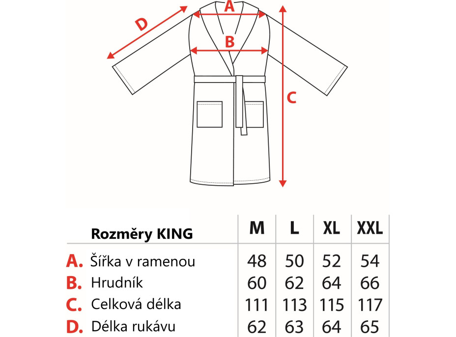 Pánsky župan KING - biely - veľkosť XXL