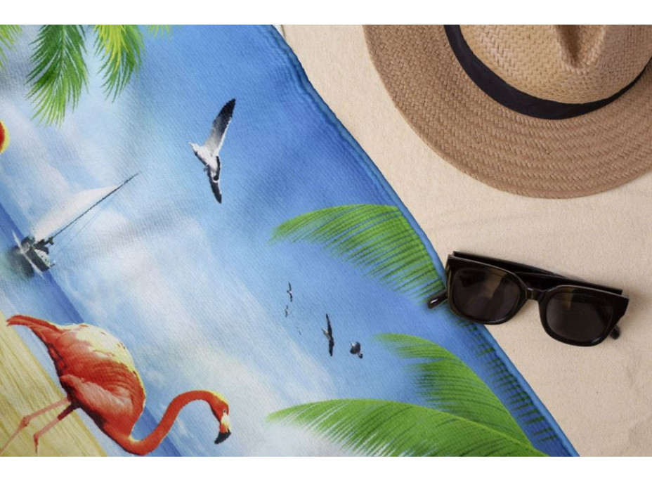 Plážová osuška 70x140 cm Summer Paradise - Plameniaky