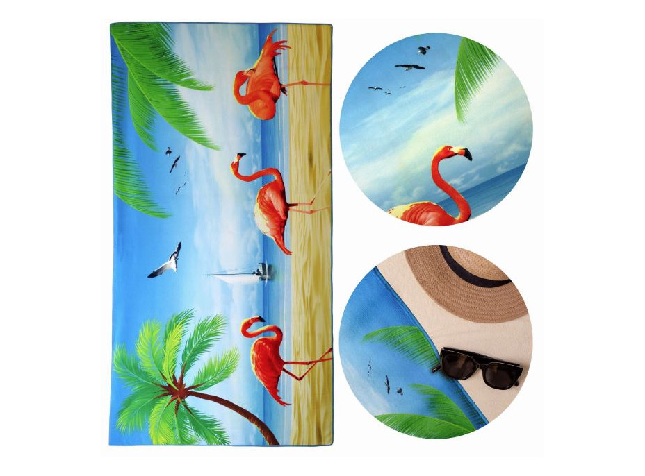 Plážová osuška 70x140 cm Summer Paradise - Plameniaky