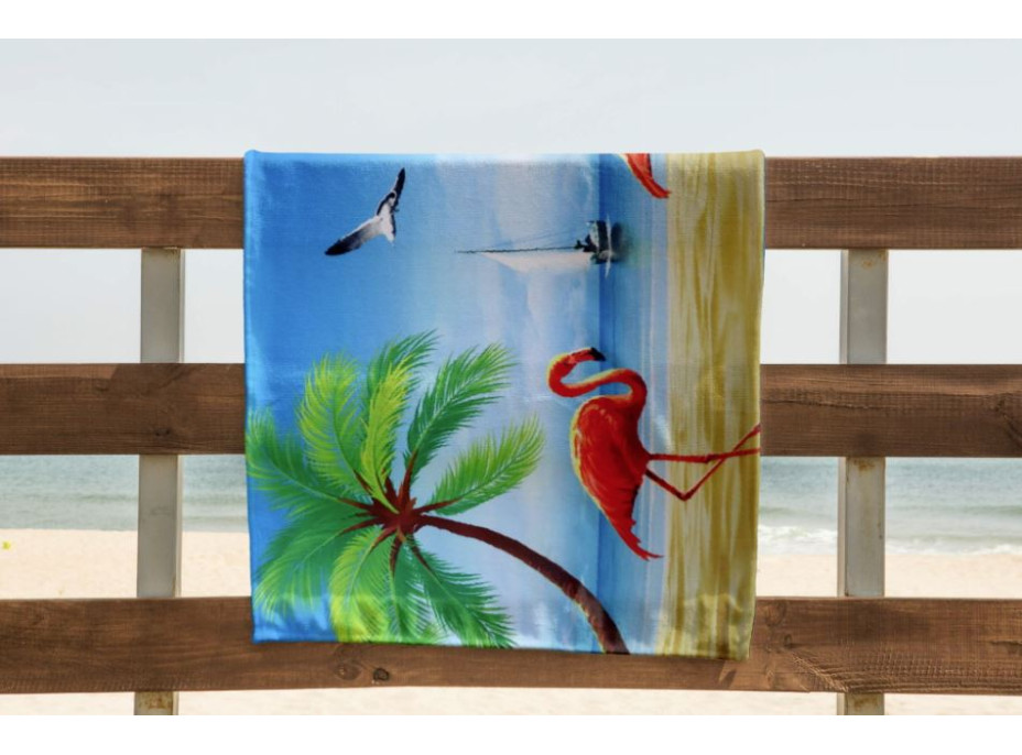 Plážová osuška 70x140 cm Summer Paradise - Plameniaky