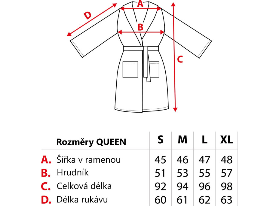 Dámsky župan QUEEN - staroružový - veľkosť M