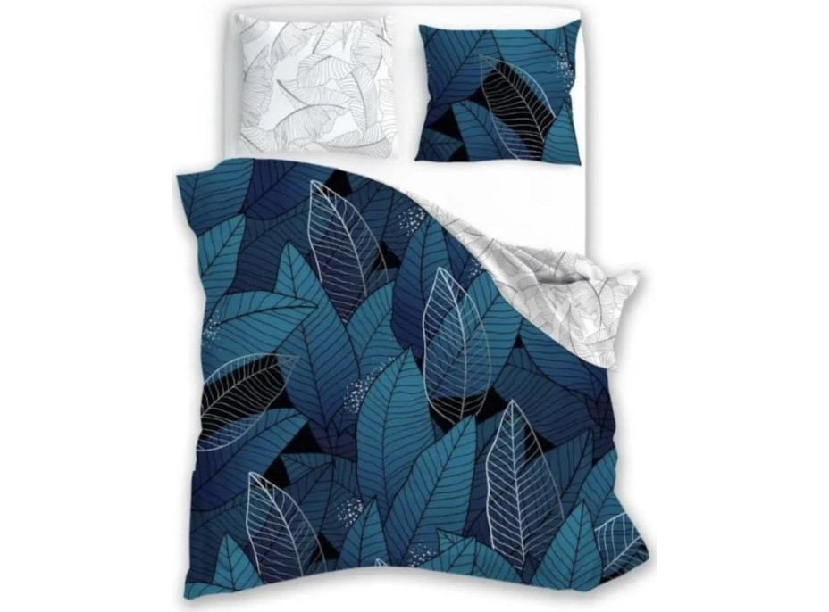 Bavlnené obliečky TRENDY Jungle - modré / biele - 140x200 cm