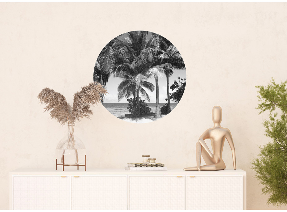 Moderné fototapety - Kokosové palmy - guľatá - 70 cm