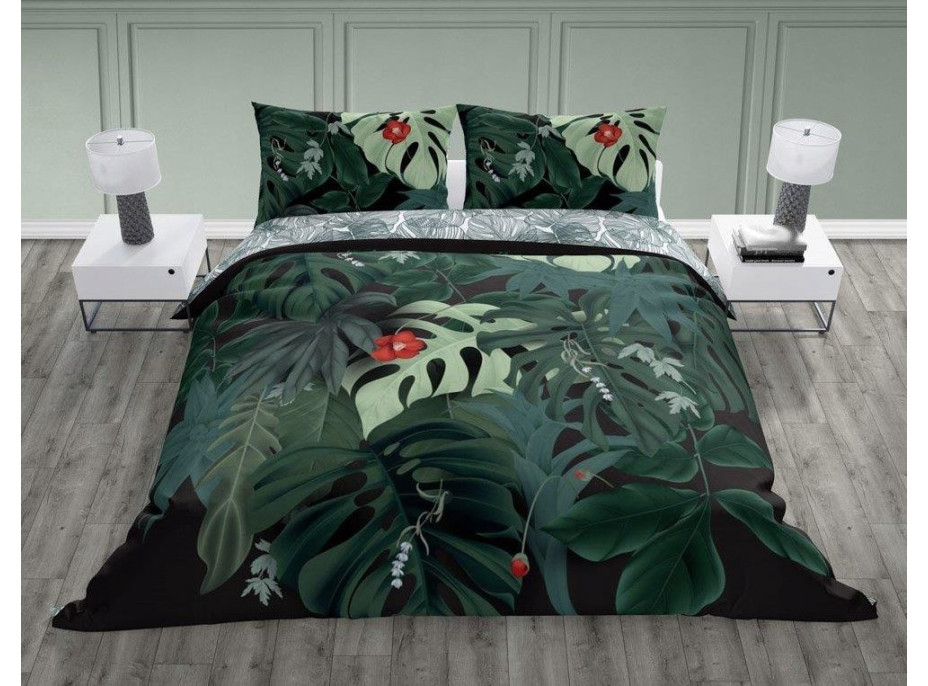 Bavlnené obliečky TRENDY Monstera - zelené - 140x200 cm