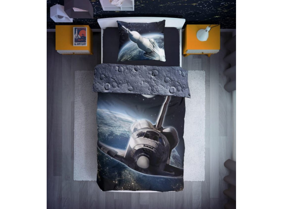 Bavlnené obliečky KOSMOS Raketoplán - 160x200 cm