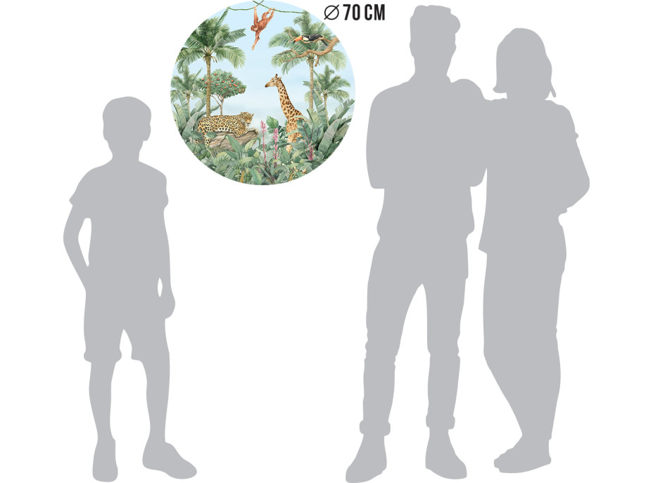 Moderné fototapety - Flóra a fauna džungľa - guľatá - 70 cm