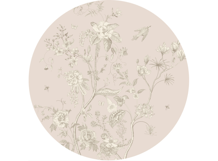 Moderné fototapety - Pastelové kvety - guľatá - 70 cm