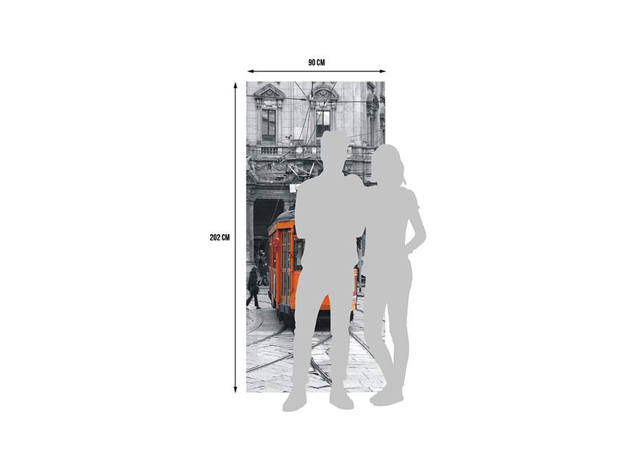 Moderné fototapety - Retro električka - 90x202 cm