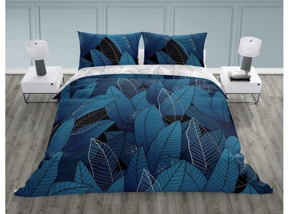 Bavlnené obliečky TRENDY Jungle - modré / biele - 140x200 cm