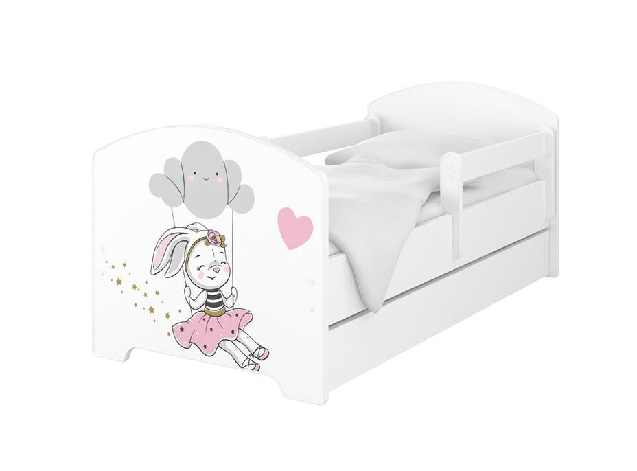Detská posteľ OSKAR - 180x80 cm - KRÁLIČICA - biela