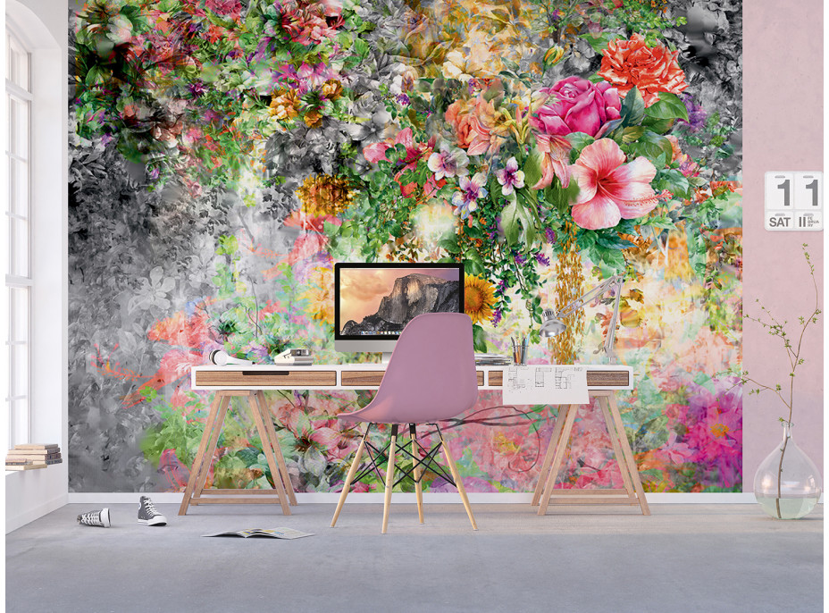 Moderné fototapety - Kvetinový akvarel - 360x270 cm