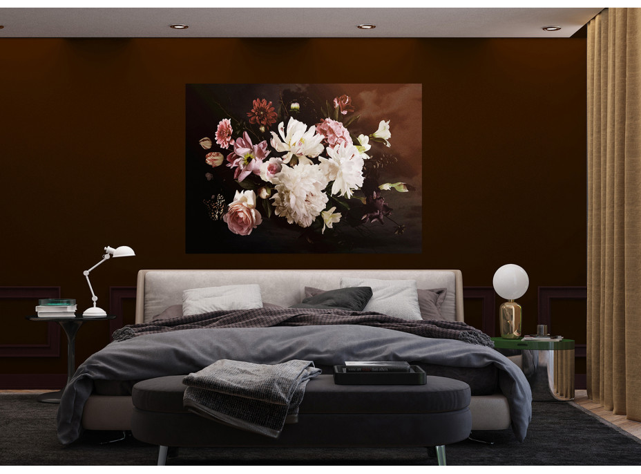 Moderné fototapety - Kompozícia kvetov na temnom podklade - 155x110 cm